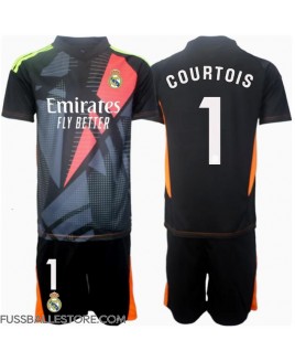 Günstige Real Madrid Thibaut Courtois #1 Torwart Auswärts Trikotsatzt Kinder 2024-25 Kurzarm (+ Kurze Hosen)